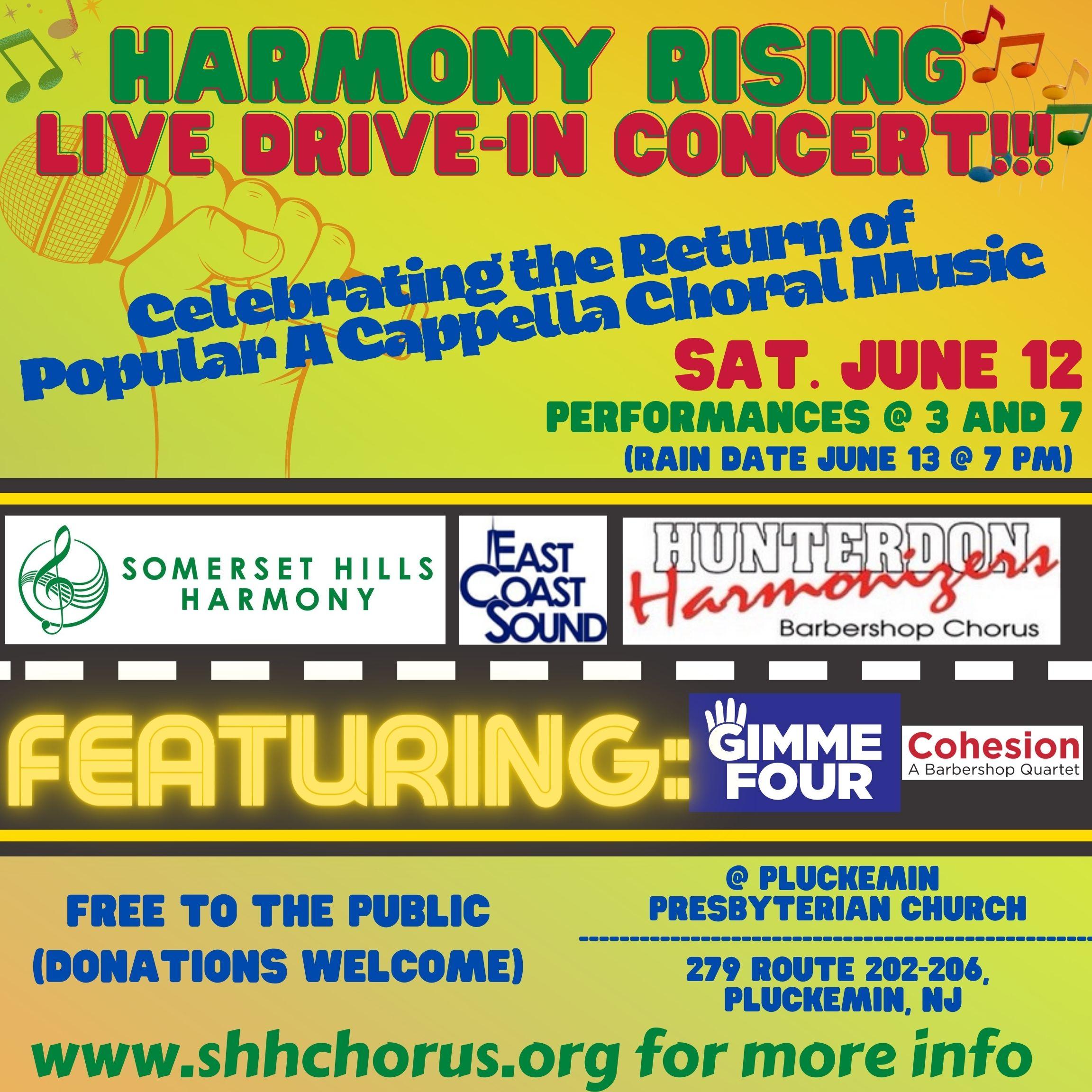 SHH Drive-In Concert "Harmony Rising" - Early Show 3 pm